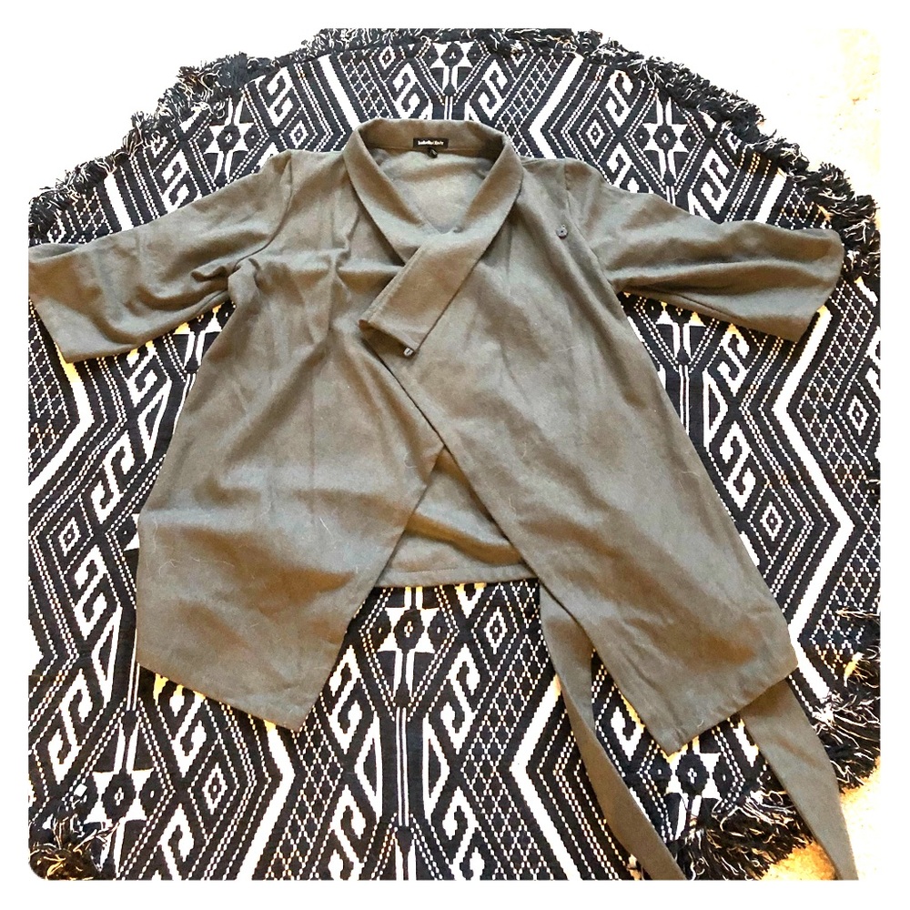 Isabella Olive Wool Wrap Coat